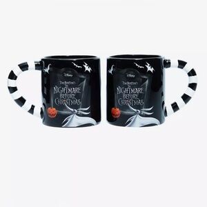 NBC Disney Nightmare Before Christmas Jack & Sally Embossed Mugs set